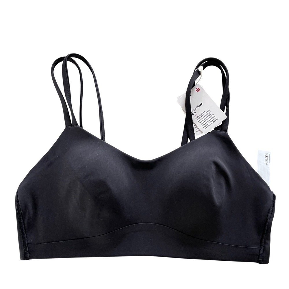 Lululemon Like a Cloud Bra Women 8 Black Yoga Athleisure Strappy Light Support